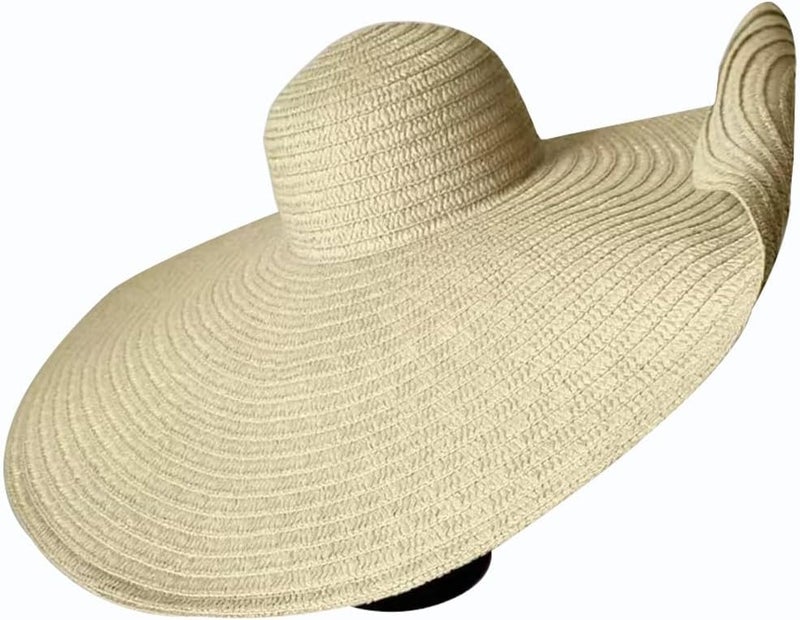 Tinkeep Oversized Beach Straw Hats for Women Extra Large Wide Brim Beach Hat Foldable Roll up Floppy Sun Hat - Image 5